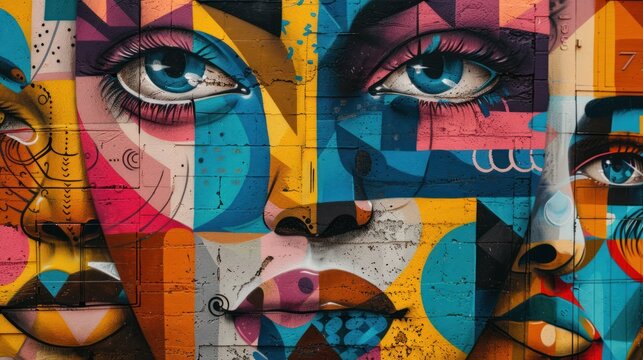 Capture the cultural diversity of a neighborhood through its street art