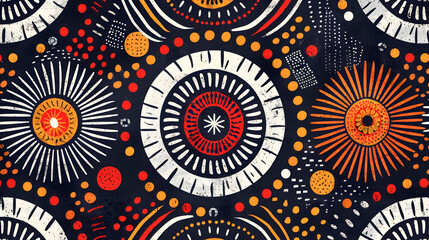 Fototapeta premium Abstract pattern in native African style. Vector illustration. Traditional African abstract painting