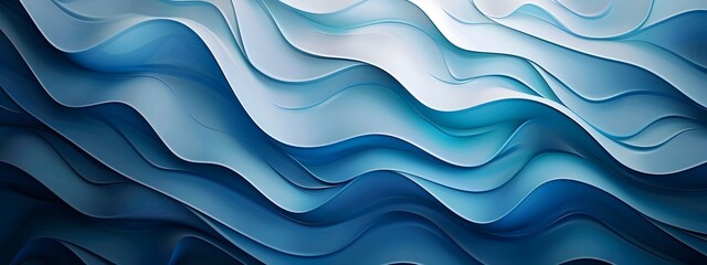 Fototapeta premium Blue background vector presentation design template with wavy pattern, blue color, blue gradient, blue waves