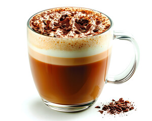 Obraz premium Delicious Cappuccino with Whipped Cream and Cocoa Powder
