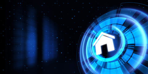 Smart home wireless control system. IOT Internet of things concept.