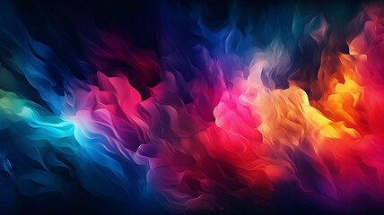 Abstract dark background with different colors, Generative AI.