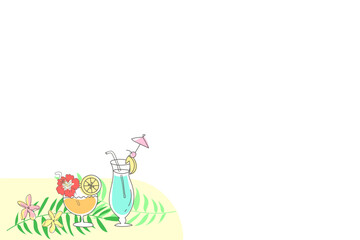 トロピカルドリンク　イラスト素材