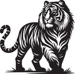 Tiger silhouette vector art illustration