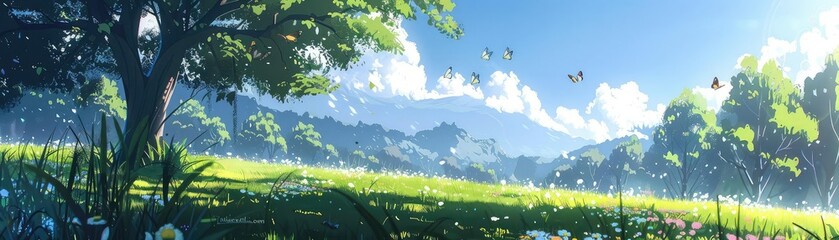 Obraz premium A beautiful summer day in the countryside