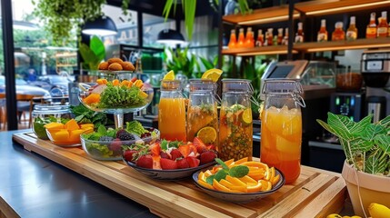 Tropical fruit juice bar, exotic and refreshing options. 