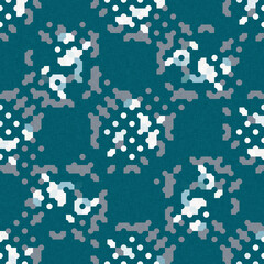 Simple glitch geometric seamless abstract pattern with playful woven summer color. Bright whimsical gender neutral bold irregular shape textile Cotton effect background. 