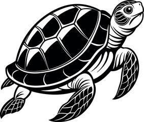 turtle silhouette vector on white background