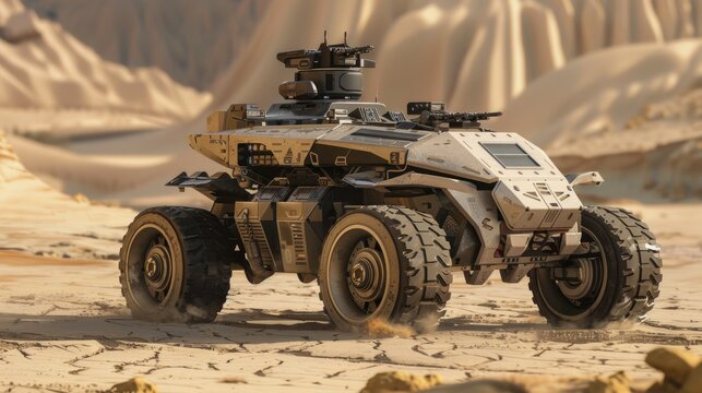futuristic autonomous armored vehicle military