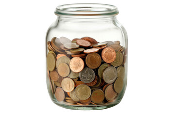 Glass Jar Filled with Coins