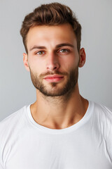 Fototapeta premium studio portrait of a young man looking at the camera with a serious expression