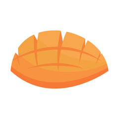 illustration of ripe and cut mango fruit