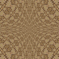 Fototapeta premium Light Brown ivory color backdrop. art pattern. Artistic light Tiles. Textured background. Ornate illustration. Strokes and Lines. Symmetric