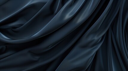 Obraz premium A dark gray and blue abstract elegant background. Drapery. Curtains. Fabric material. Light folds. Wave stripes. Gradients. Empty space. Design. Template.
