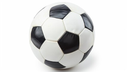 Naklejka premium Isolated soccer ball and football on white background, clipping path, depth of field with full zoom