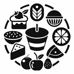 food and drink icons logo vector