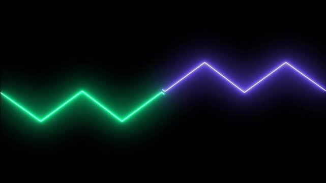 Curved neon line shape animation white black backgraound