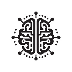 smart technology logo design concept, brain tech logo icon design, Brain Concept Icons, Artificial Intelligence, digital brain logo template, brain logo, icon, symbol, Cybernetic brain microchip logo