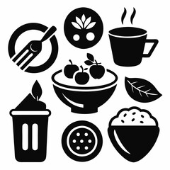 food and drink icons logo vector