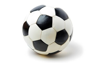 Fototapeta premium Classic Black and White Soccer Ball on White Background