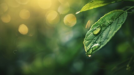 A leaf with a drop of water on it