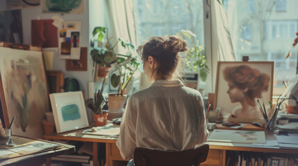 Bohemian artist in a creative studio