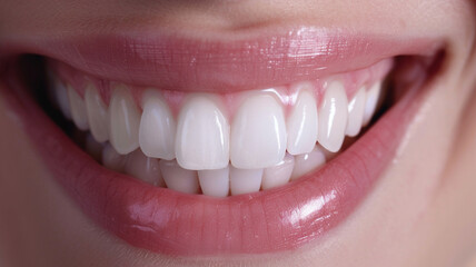 Obraz premium Close up of a happy woman smiling with perfect white teeth