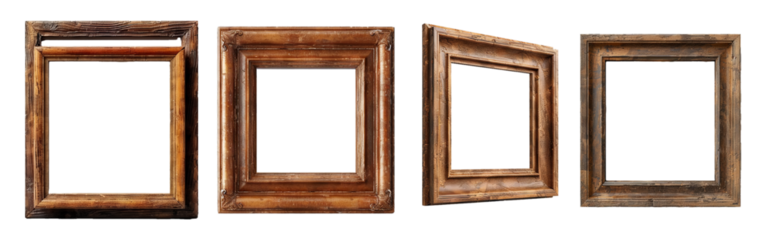 Rustic wooden picture frames with a vintage aesthetic