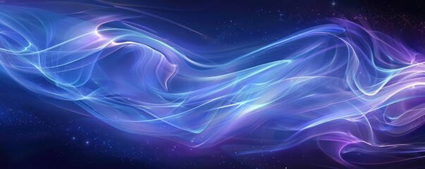 Glowing blue and purple ethereal energy waves against a starry background