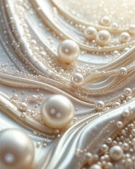 pearl necklace on a white background