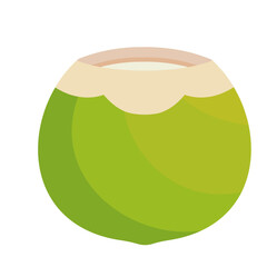 illustration of young coconut, tropical fruit