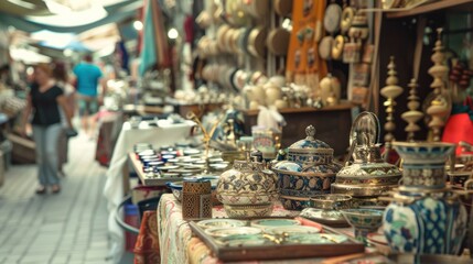 Naklejka premium Capture the vibrancy of a local flea market