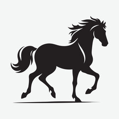 Beautiful Black and White Horse Silhouette 