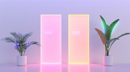 A sleek meditation garden with interactive digital mindfulness guides and neon-lit tranquility zones style, high-resolution photo, realistic photo, cinematography