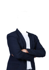 Businessman Without Head on Background