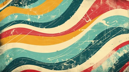 Fototapeta premium Colorful retro old classic vintage background illustration. Texture pattern, grunge decorative