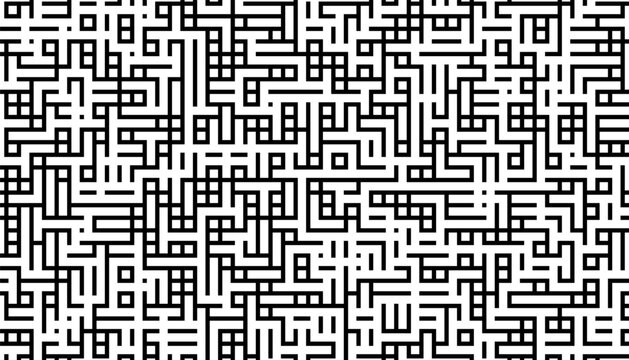 Black and white abstract maze pattern. For backgroud design and jersey printing. Fully editable vector element. Vector Format Illustration 