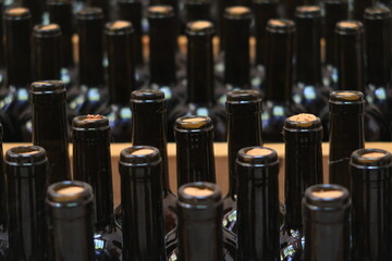 
Wine bottles aging in a Georgian cellar