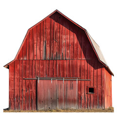 red barn on the isolated white background, png