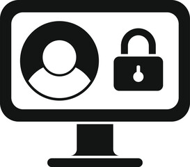 Simple icon of a computer security system protecting a user account