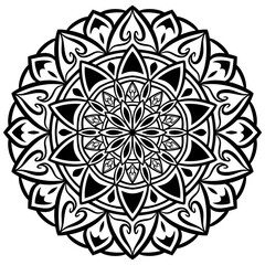 Mandala Line Art , transparent background, Design for a wallpaper Paint, illustration