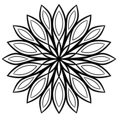 Mandala Line Art , transparent background, Design for a wallpaper Paint, illustration