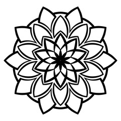 Mandala Line Art , transparent background, Design for a wallpaper Paint, illustration
