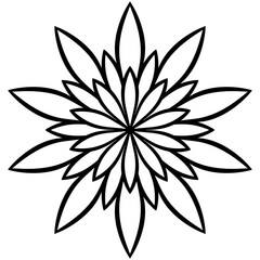 Mandala Line Art , transparent background, Design for a wallpaper Paint, illustration