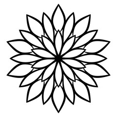 Mandala Line Art , transparent background, Design for a wallpaper Paint, illustration