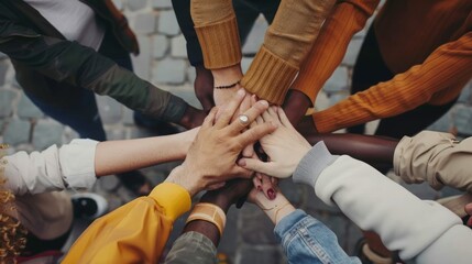 Hands Joined Together in Unity and Support