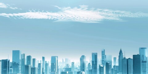 Fototapeta premium Abstract Vector Illustration, Futuristic blue Urban city Landscape with Advanced Smart City Technology, Graphic Resources, Wallpapers, Brochure, Websites, banner design, Advertising, web, background 