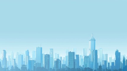Naklejka premium Abstract Vector Illustration, Futuristic blue Urban city Landscape with Advanced Smart City Technology, Graphic Resources, Wallpapers, Brochure, Websites, banner design, Advertising, web, background 