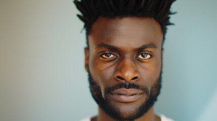 Fototapeta premium Closeup of an actor delivering a monologue during a casting audition, with a serious and focused expression 