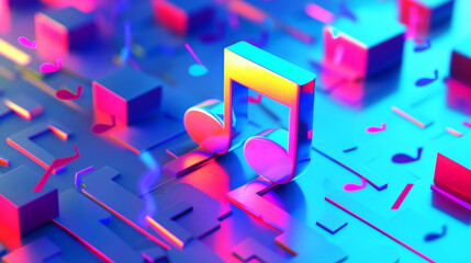 Fototapeta premium Music notes on background design
